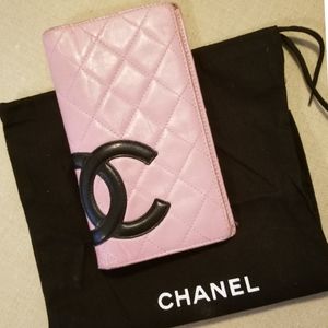 Pink CHANEL Cambon Ligne Quilted Wallet